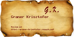 Graner Krisztofer névjegykártya